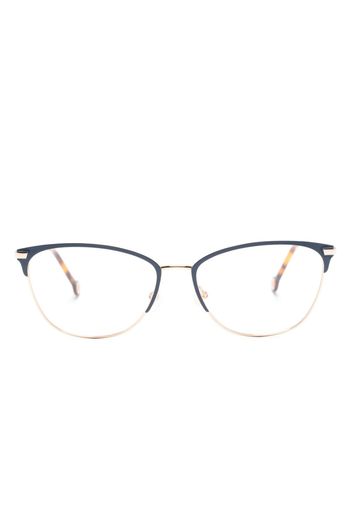 Carolina Herrera Occhiali cat-eye con effetto tartarugato - Blu