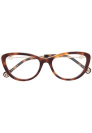 Carolina Herrera Occhiali cat-eye con effetto tartarugato - Marrone