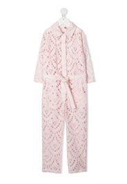 Caroline Bosmans perforated-design playsuit - Rosa