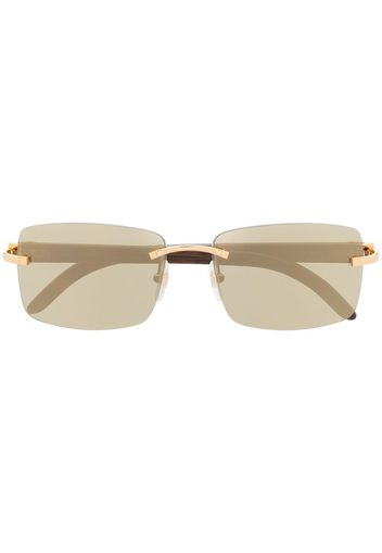 Cartier Eyewear Occhiali da sole squadrati con montatura a giorno - Marrone