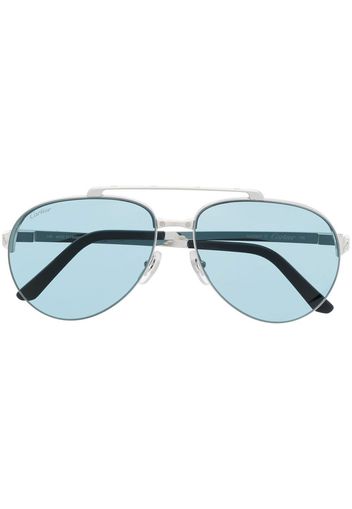 Cartier Eyewear Occhiali da sole Santos de Cartier stile pilota - Argento