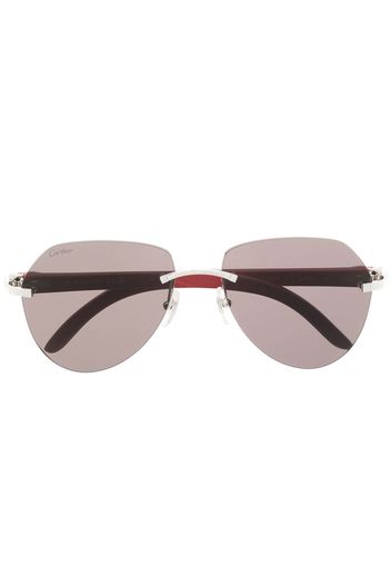 Cartier Eyewear Occhiali da sole con montatura stile pilota - Argento