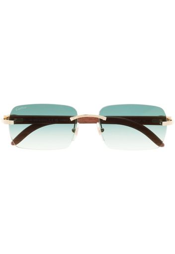 Cartier Eyewear Occhiali da sole rettangolari - Oro