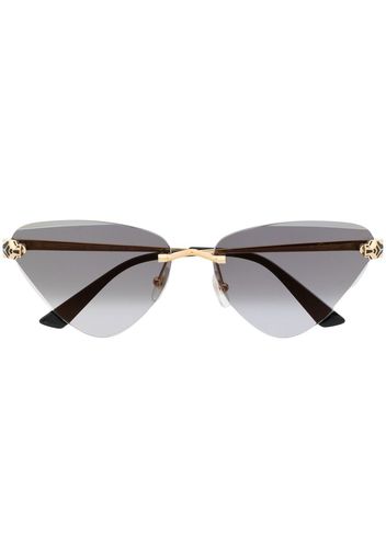 Cartier Eyewear panther-plaque cat-eye sunglasses - Nero
