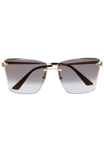 Cartier Eyewear Occhiali Panther con montatura a giorno - Oro