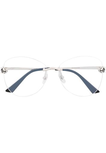 Cartier Eyewear Occhiali Panther con montatura a giorno - Argento