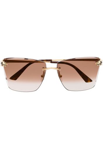 Cartier Eyewear logo-detail square frame sunglasses - Oro