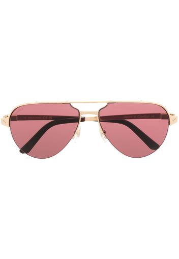 Cartier Eyewear Occhiali da sole con montatura stile pilota - Oro