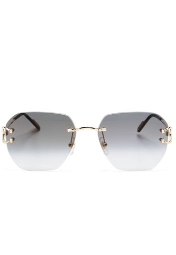 Cartier Eyewear Occhiali da sole Signature C con montatura a giorno - Oro