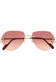 Cartier Eyewear Occhiali da sole con montatura stile pilota - Oro