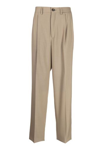 Caruso pleat-detail four-pocket tailored trousers - Marrone