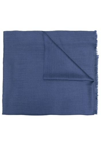 Caruso fringe-trim detail scarf - Blu