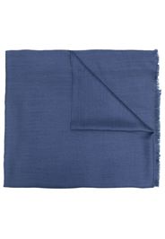 Caruso fringe-trim detail scarf - Blu