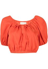 casa raki Rosa short-sleeve crop top - Rosso