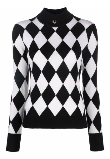 Casablanca diamond-print merino jumper - Nero