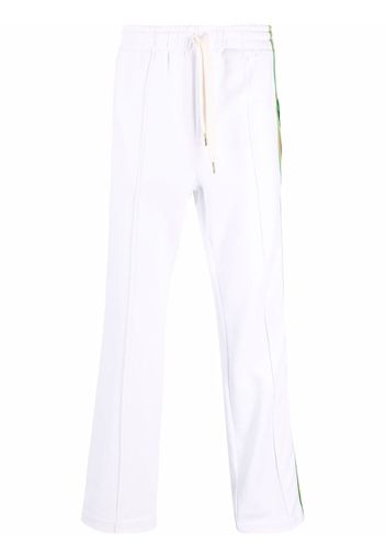 Casablanca embroidered-logo striped joggers - Bianco