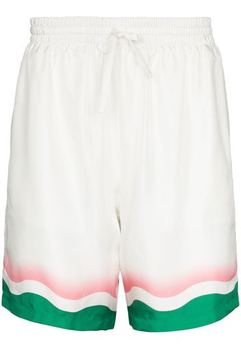 Casablanca Le Jeu de Ping Pong wave-print shorts - Bianco