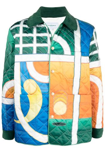 Casablanca graphic-print quilted shirt jacket - Verde