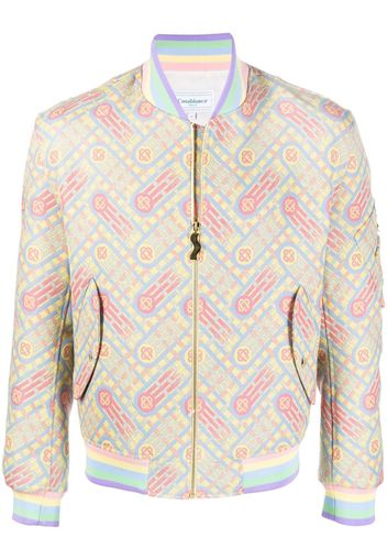 Casablanca Bomber con effetto jacquard - Giallo