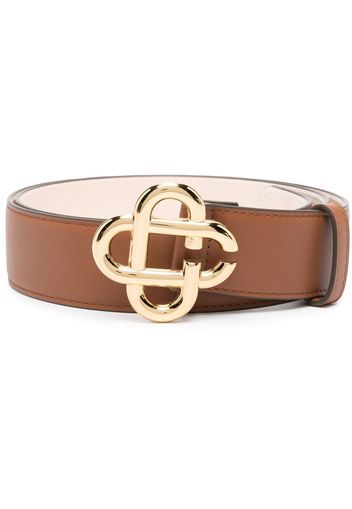 Casablanca monogram plaque buckle - Marrone