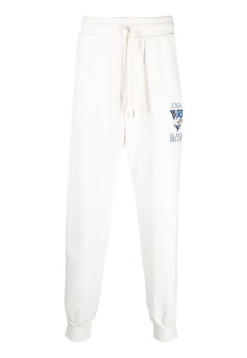 Casablanca embroidered-detail organic-cotton track-pants - Toni neutri