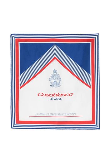 Casablanca Casablanca Airways printed silk scarf - Blu