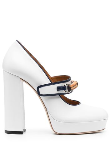 Casablanca bamboo-detail 120mm platform pumps - Bianco