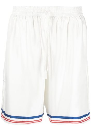 Casablanca striped-trim silk shorts - Bianco