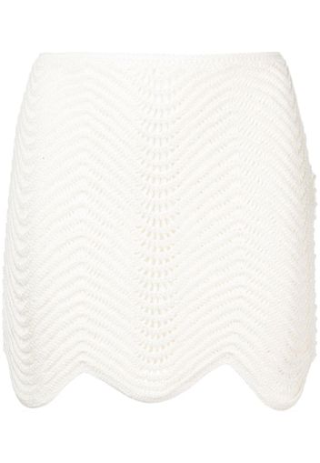 Casablanca wavy crochet miniskirt - Bianco