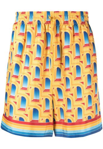 Casablanca graphic-print silk shorts - Giallo