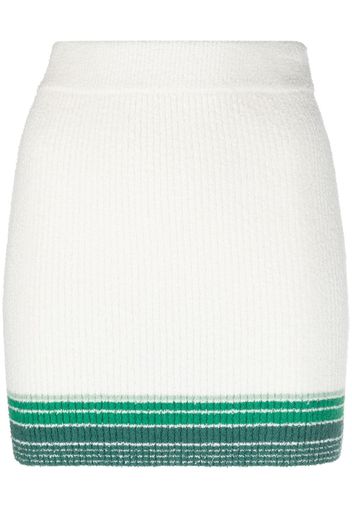 Casablanca ribbed-knit cotton-blend miniskirt - Bianco