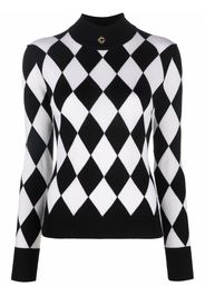 Casablanca diamond-print merino jumper - Nero