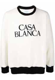 Casablanca logo-print fleece jumper - Bianco