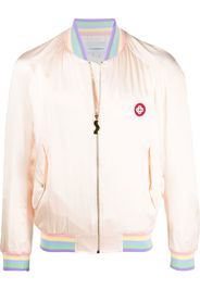 Casablanca silk logo-embroidered bomber jacket - Toni neutri