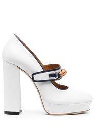 Casablanca bamboo-detail 120mm platform pumps - Bianco