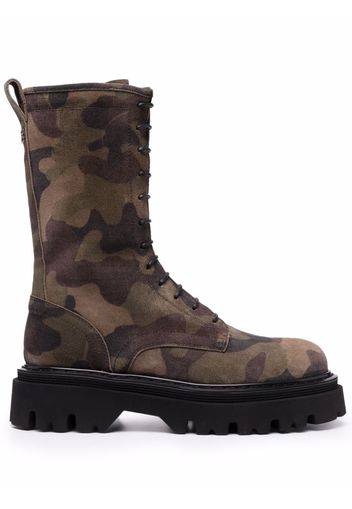 Casadei Generation X camouflage-print boots - Verde