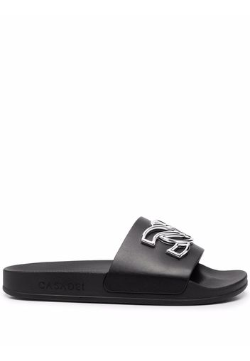 Casadei logo-plaque slides - Nero