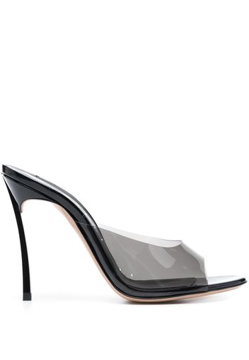 Casadei transparent 105mm heeled mules - Nero