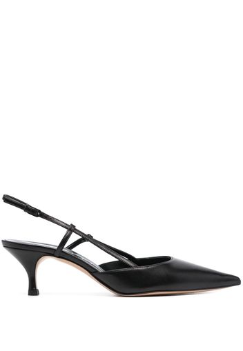 Casadei 65mm slingback pointed leather pumps - Nero