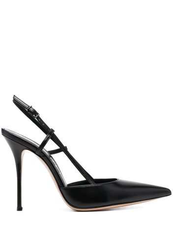 Casadei 115mm slingback pointed leather pumps - Nero