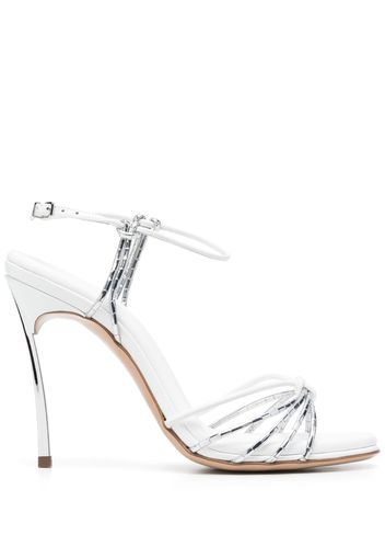 Casadei Sandali con effetto metallizzato Blade 100mm - Bianco