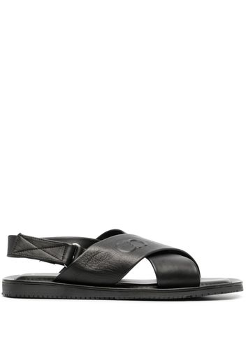 Casadei crossover strap leather sandals - Nero