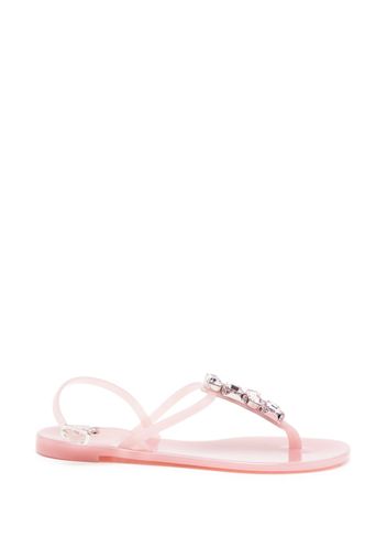 Casadei crystal-embellished beach flip flops - Rosa