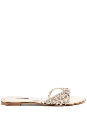 Casadei knot-detail slide sandals - Oro