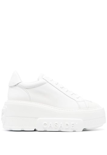 Casadei Nexus leather 75mm platform sneakers - Bianco