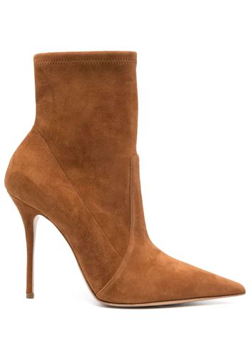 Casadei pointed-toe 110mm suede boots - Marrone