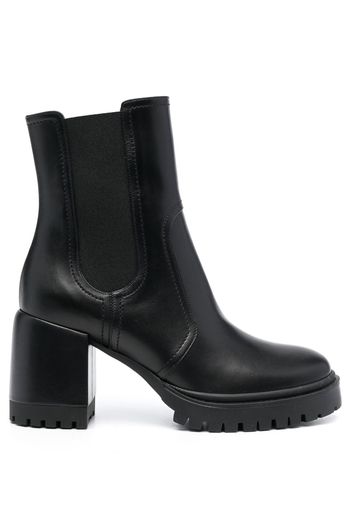 Casadei Nancy 75mm block-heel leather boots - Nero