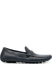 Casadei grained plaque-detail loafers - Blu