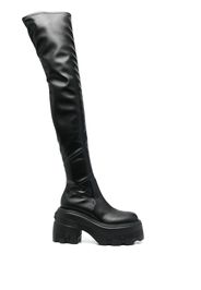 Casadei thigh-high platform boots - Nero