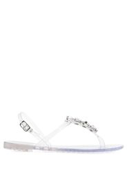 Casadei crystal-embellished jelly sandals - Bianco